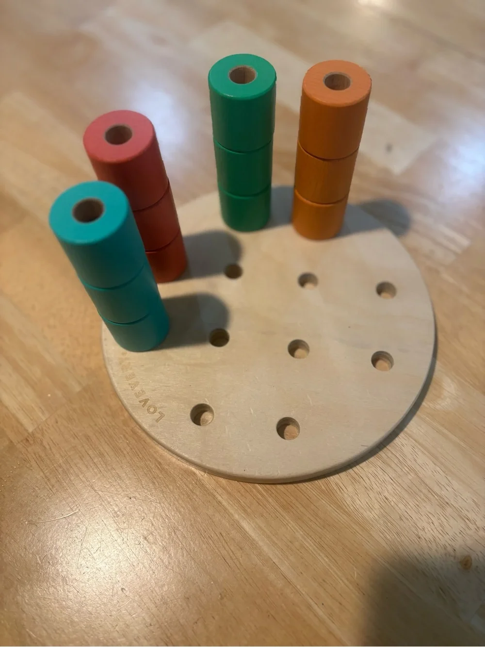 LOVEVERY Wooden Color Sorting Peg Educational Toy